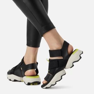 Sorel Black and Yellow Women's Sandals